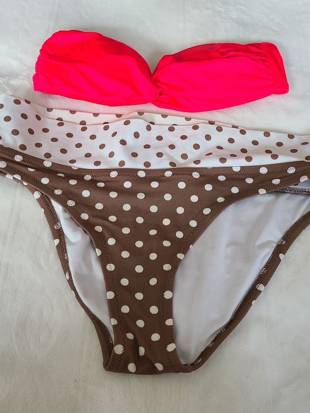 Victoria's Secret Pink & Brown Polka Dot Bikini Set